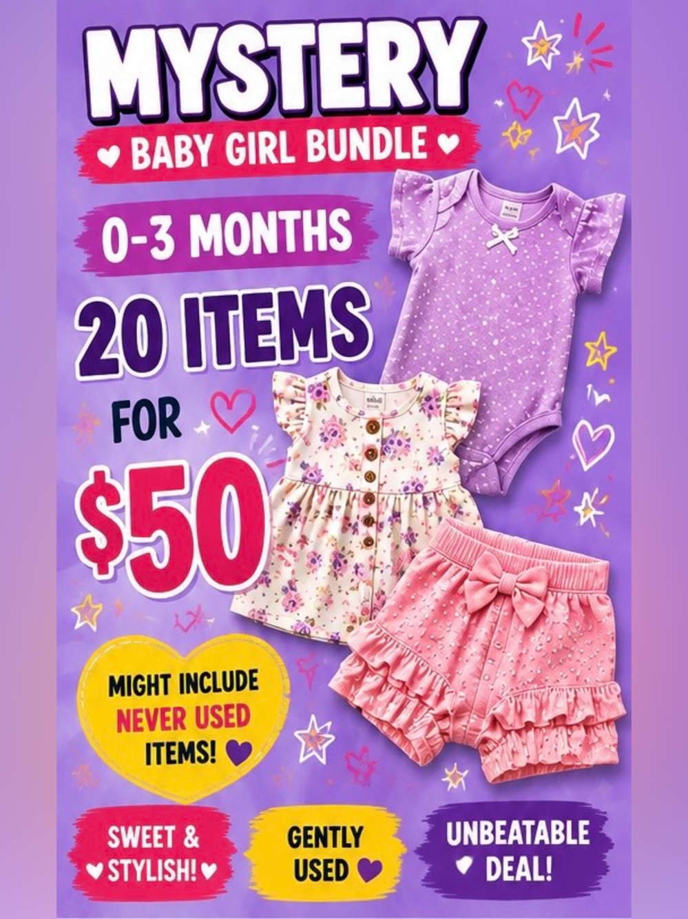 🎀 Mystery Baby Girl Clothing Bundle | 20 Items for $50 🎀